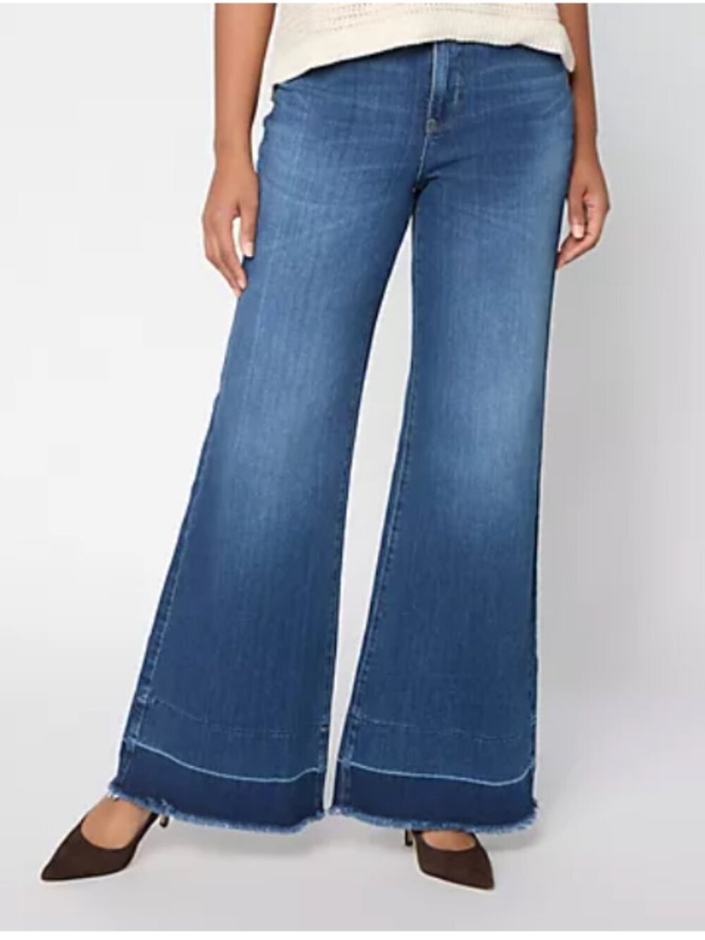 NYDJ Women's Dark Blue Mia Palzaao Flare Jeans, Nip Tuck Technology, 10P